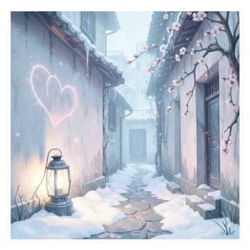 残雪映庭梅