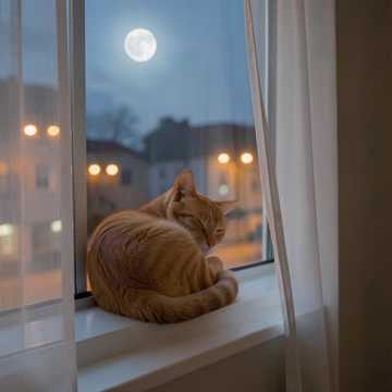 橘猫藏进月光里
