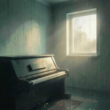 钢琴上的雨滴