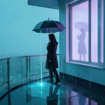 雨丝穿过空房间
