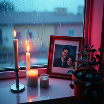 残烛晃着雨