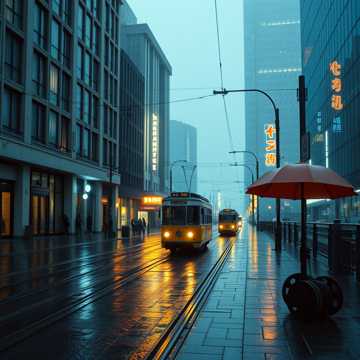 旧港夜雨