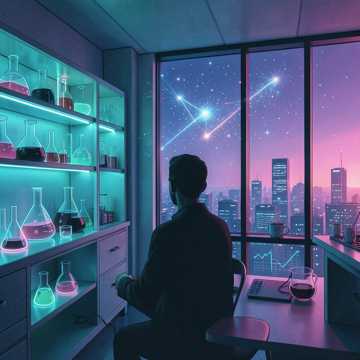 试管烧杯与星光