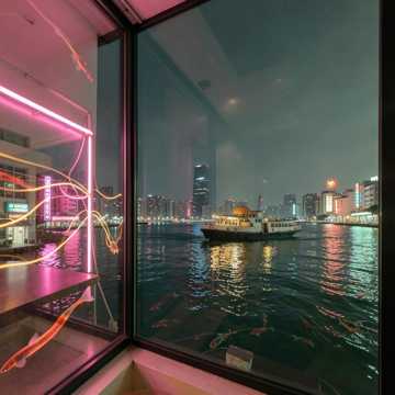 Neon Breeze Over Victoria Harbour