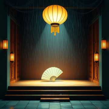 画檐戏雨