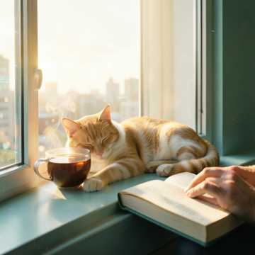 窗边小猫