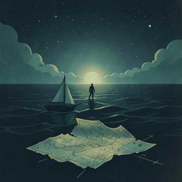 孤舟穿夜海