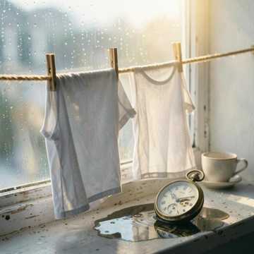 雨水洗衣绳