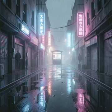 霓虹雨巷
