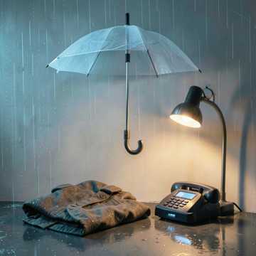 雨丝坠落在空房间