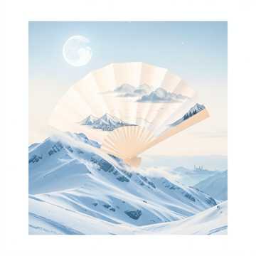 雪山白绢扇-版本2