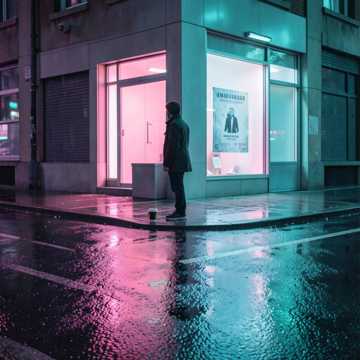 霓虹未眠的街灯