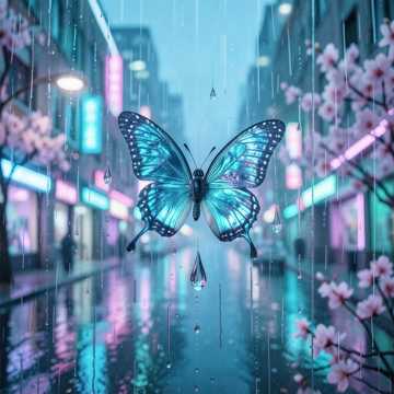 永不褪色蓝蝶