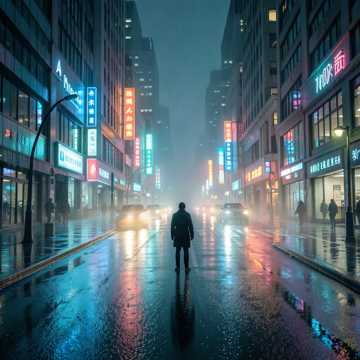 霓虹眠 长街雾