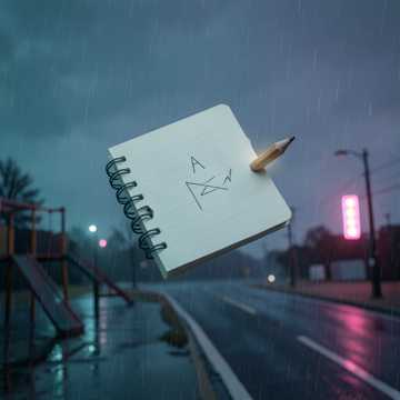 撕页的铅笔痕