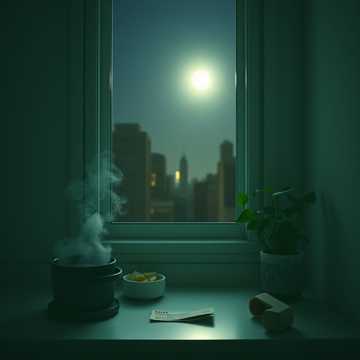 窗口飘着半盏月光