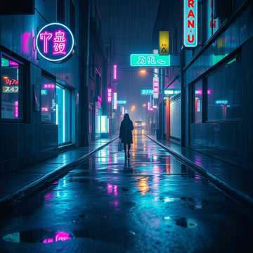 褪色巷灯里的雨声