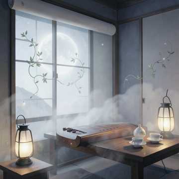 纸窗半卷茶烟细