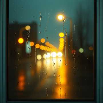 玻璃上的雨痕