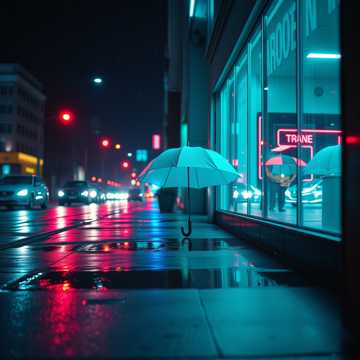 霓虹雨街
