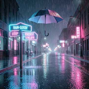 湿透的站牌