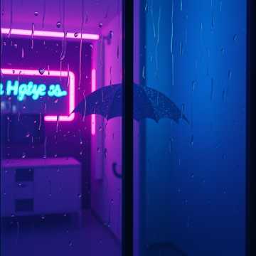 熄灯后的雨影