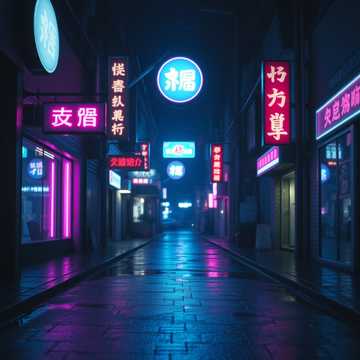 街灯淋湿的影