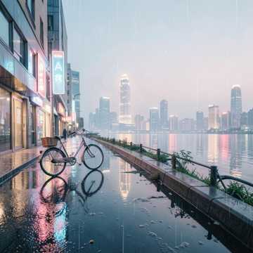 单车靠岸风满甜