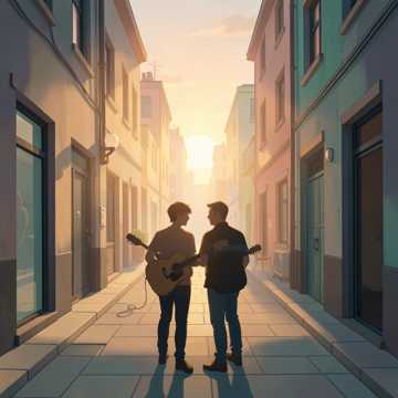 旧巷口的夕阳