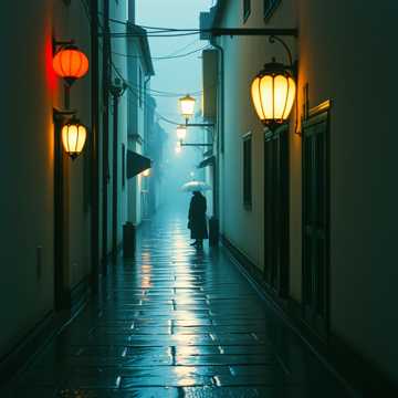 伞下人影
