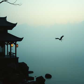 烟雨待鹤归