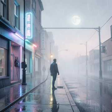 霓虹褪色的街口