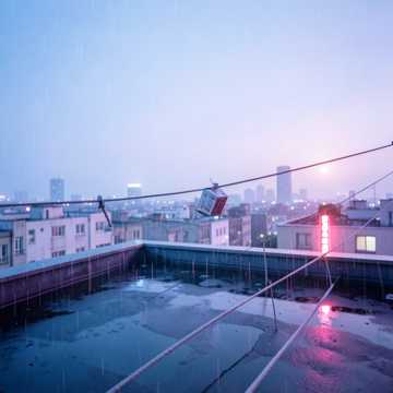 城市屋顶的空牛奶盒