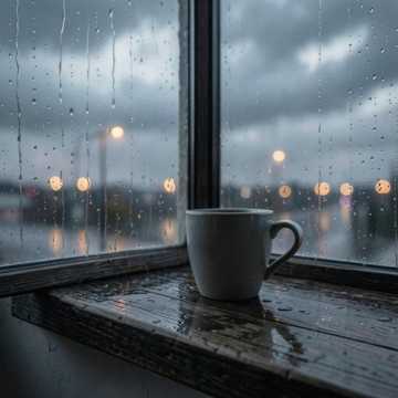 旧窗台的雨