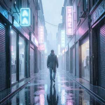 霓虹碎成光影
