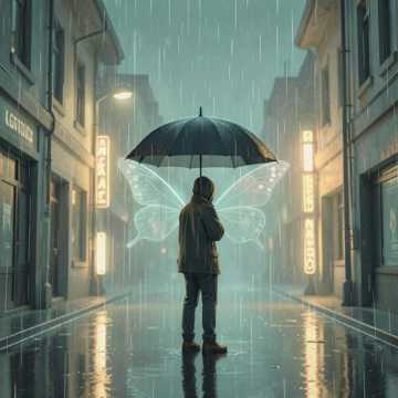 断翅的雨蝶