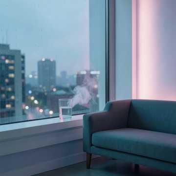 空杯沿的雨声