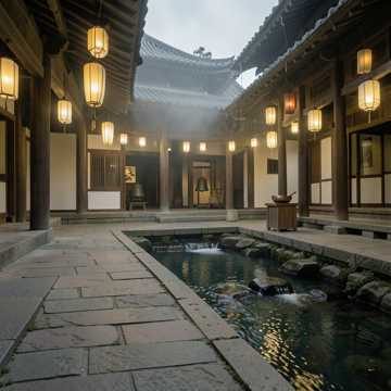 古寺钟晚