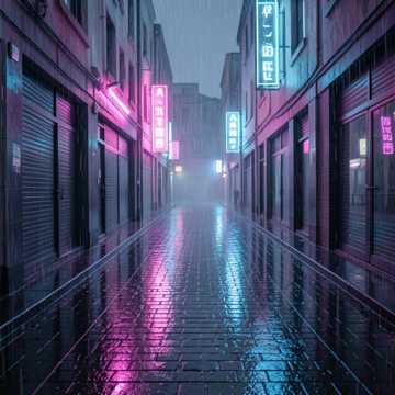 霓虹雨巷
