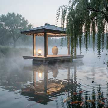 湖畔静坐