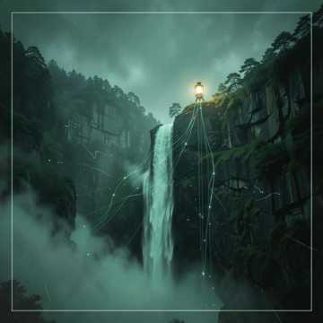 山巅观瀑