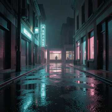 霓虹褪色的街