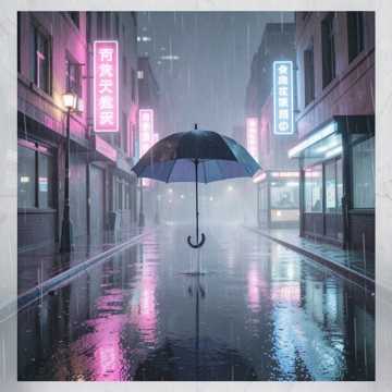 霓虹落单影