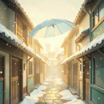 青瓦落雪