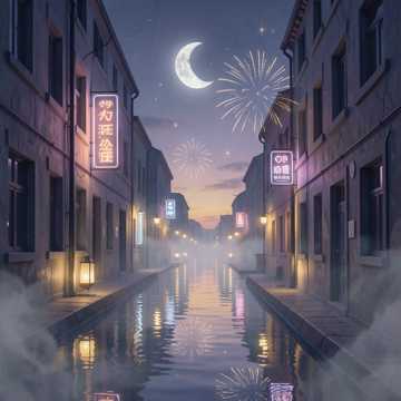 霓虹落晚风