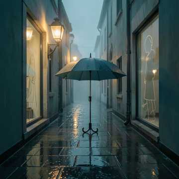 旧路灯指着避雨檐