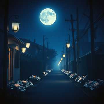 月光洒下的街道