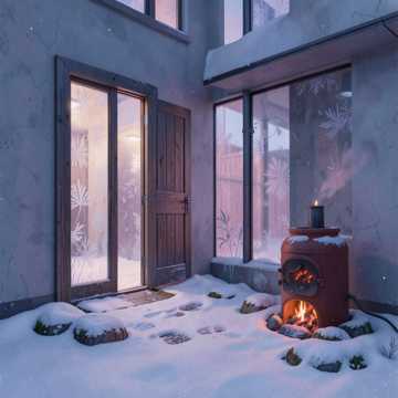 庭前雪落声