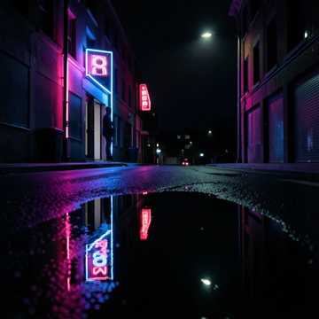 霓虹划破的街