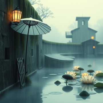 烟雨调三尺青丝锁清秋